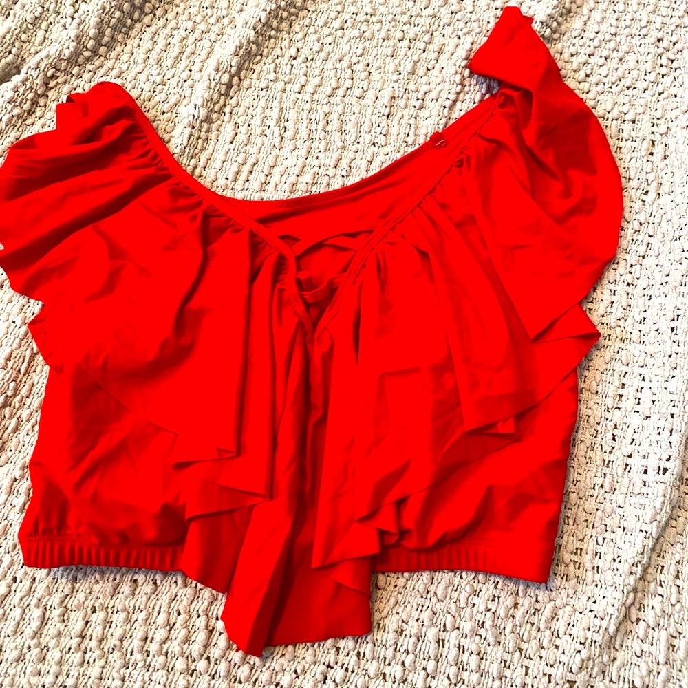 Red swim top